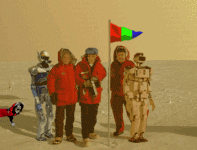 5 April 2007: Dr John Wayfarer, Sally Taylor, Indiana, at the geographical south pole of Mars