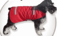 Water repellant, fleece lined jackets for dogs